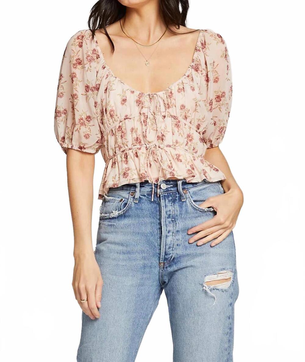 NEW SALTWATER LUXE elia floral top in vanilla